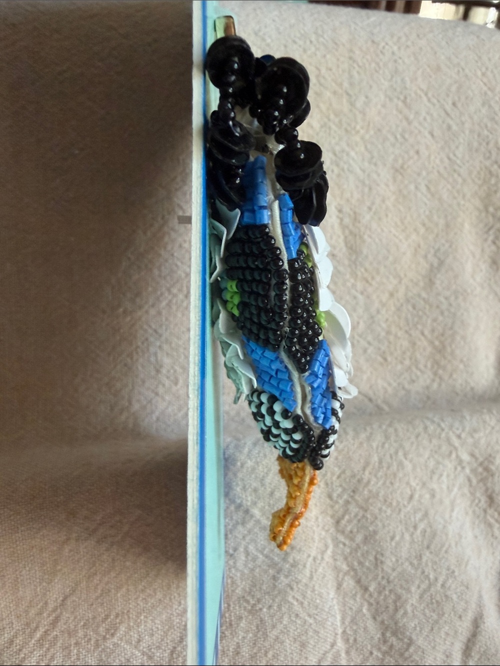 NEW~ Beaded Rooster Bag Charm /Key Chain - Picture 2 of 4